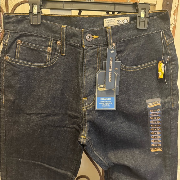 NWT MENS CREMIEUX PREMIUM DARK DENIM STRAIGHT LEG JEANS. - Picture 2 of 8